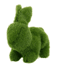 تمثال ديكوري أرنب مصنوع من البولي بروبيلين مع عشب صناعي 22 × 40 × 30 سم